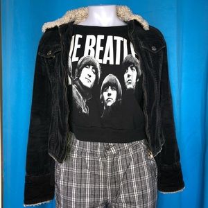 Black corduroy Sherpa jacket